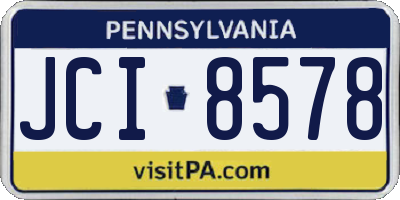 PA license plate JCI8578