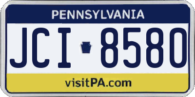 PA license plate JCI8580