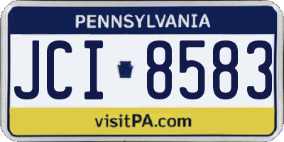 PA license plate JCI8583