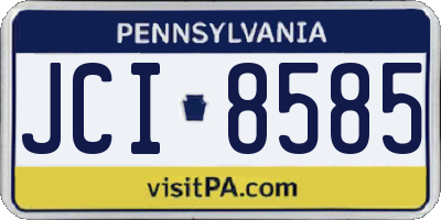 PA license plate JCI8585