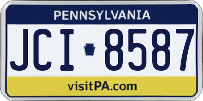 PA license plate JCI8587