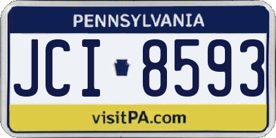 PA license plate JCI8593