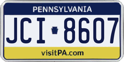 PA license plate JCI8607
