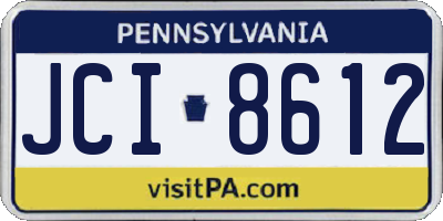 PA license plate JCI8612