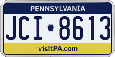 PA license plate JCI8613