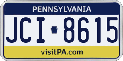 PA license plate JCI8615