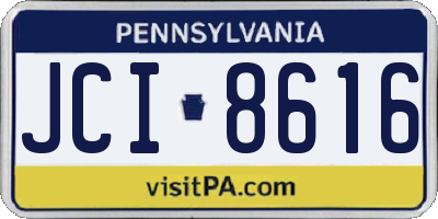PA license plate JCI8616