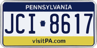 PA license plate JCI8617