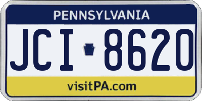 PA license plate JCI8620