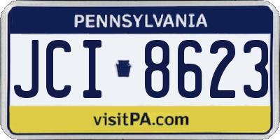 PA license plate JCI8623