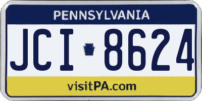 PA license plate JCI8624