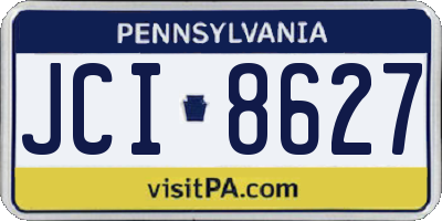 PA license plate JCI8627