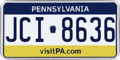 PA license plate JCI8636
