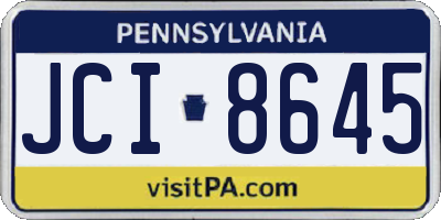 PA license plate JCI8645