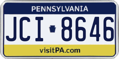 PA license plate JCI8646