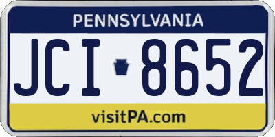 PA license plate JCI8652