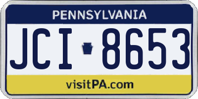 PA license plate JCI8653