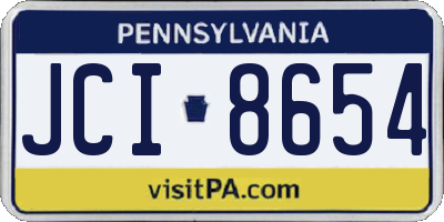 PA license plate JCI8654