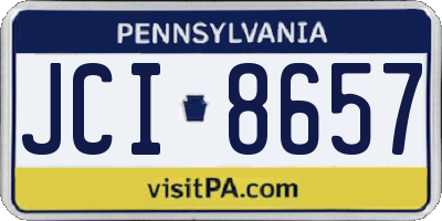 PA license plate JCI8657