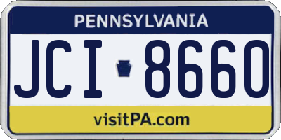 PA license plate JCI8660