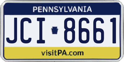 PA license plate JCI8661