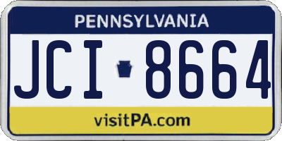 PA license plate JCI8664
