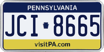 PA license plate JCI8665