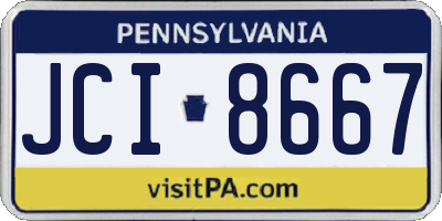 PA license plate JCI8667
