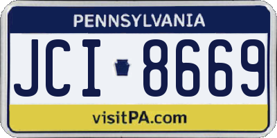 PA license plate JCI8669