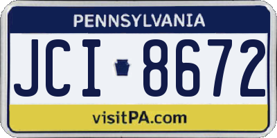 PA license plate JCI8672