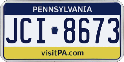 PA license plate JCI8673
