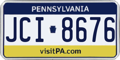 PA license plate JCI8676