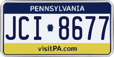PA license plate JCI8677
