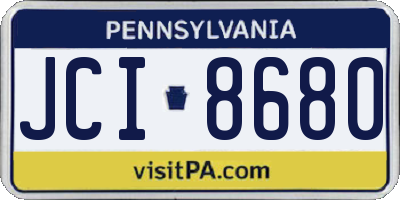 PA license plate JCI8680