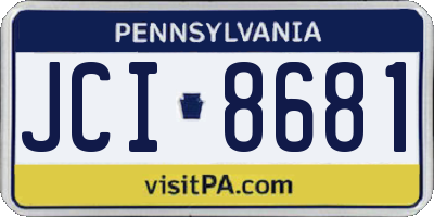 PA license plate JCI8681