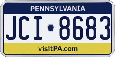 PA license plate JCI8683