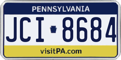 PA license plate JCI8684