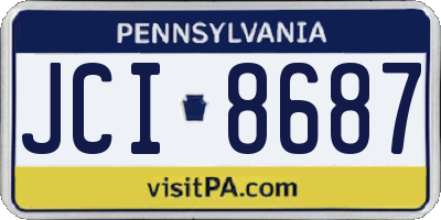 PA license plate JCI8687