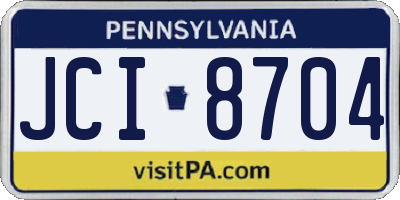 PA license plate JCI8704