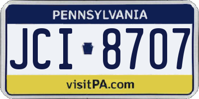 PA license plate JCI8707