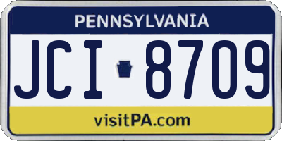 PA license plate JCI8709