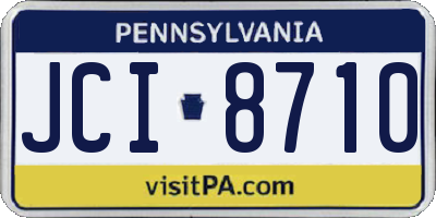 PA license plate JCI8710