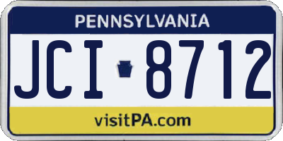PA license plate JCI8712