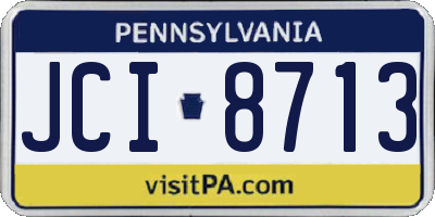PA license plate JCI8713