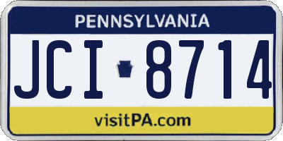 PA license plate JCI8714