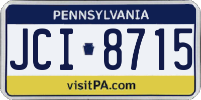 PA license plate JCI8715