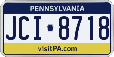 PA license plate JCI8718