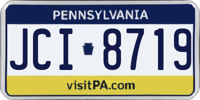 PA license plate JCI8719