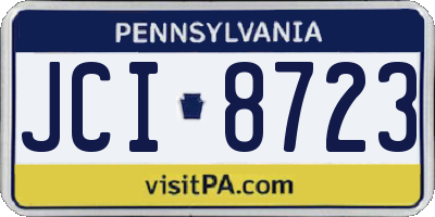 PA license plate JCI8723