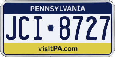 PA license plate JCI8727